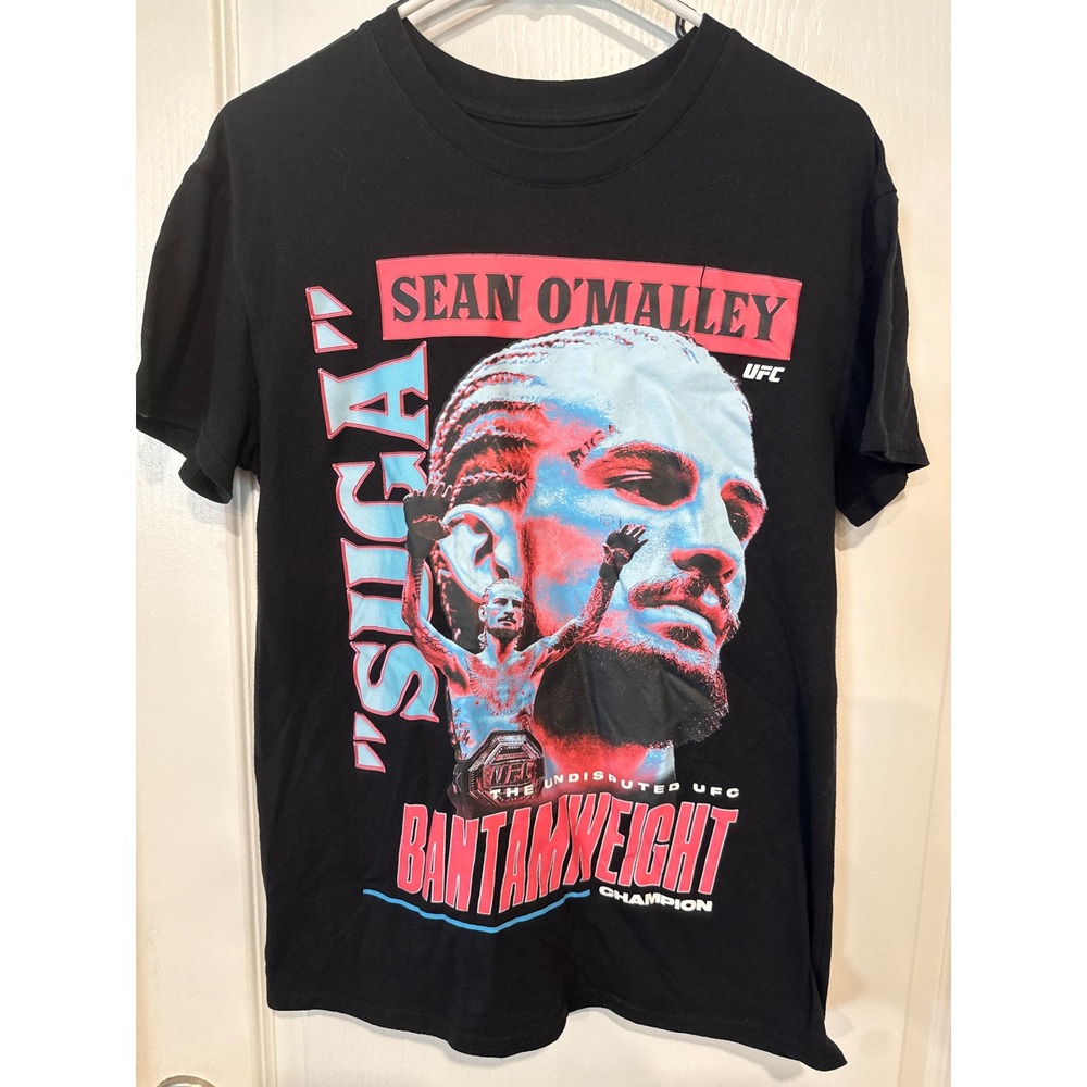 UFC Sean O'Malley Suga Bantamweight Champion Graphic T-Shirt Mens Black MMA Tee